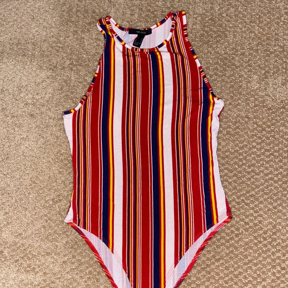 striped body suit